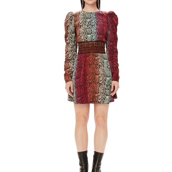 AFRM Snake Ombré Violaine Long Sleeve Dress - Picture 11 of 12